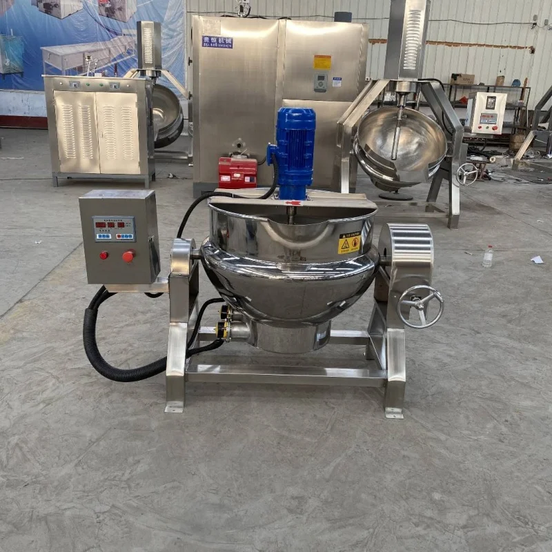50L-1000L Stainless Steel Steam Gas Electric Jacketed Kettle With Agitator Industrial Jam Sauce Candy Cooking Mixing Machine