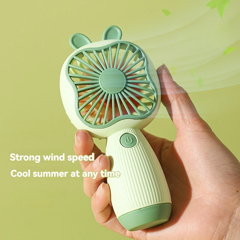 New Creative Small Fan USB Charging Interface Cartoon Cute Student Big Wind Portable Small Fan