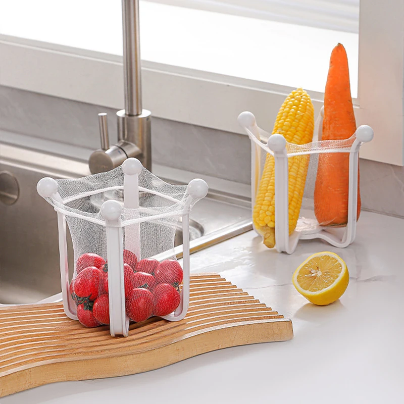 

Multi-Functional Drain Filter Set - 1Pc Sink Rack+50Pcs Strainer For Kitchen Fruit Vegetable Storage Drainer