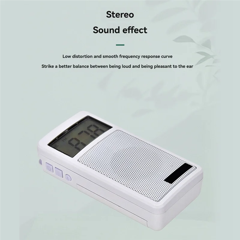 FFYY-วิทยุ FM/AM ขนาดเล็กพร้อมจอแสดงผล LCD ลําโพงเต็มรูปแบบรองรับนาฬิกาตั้งเวลาวิทยุพกพาแบบพกพาพร้อมหูฟัง