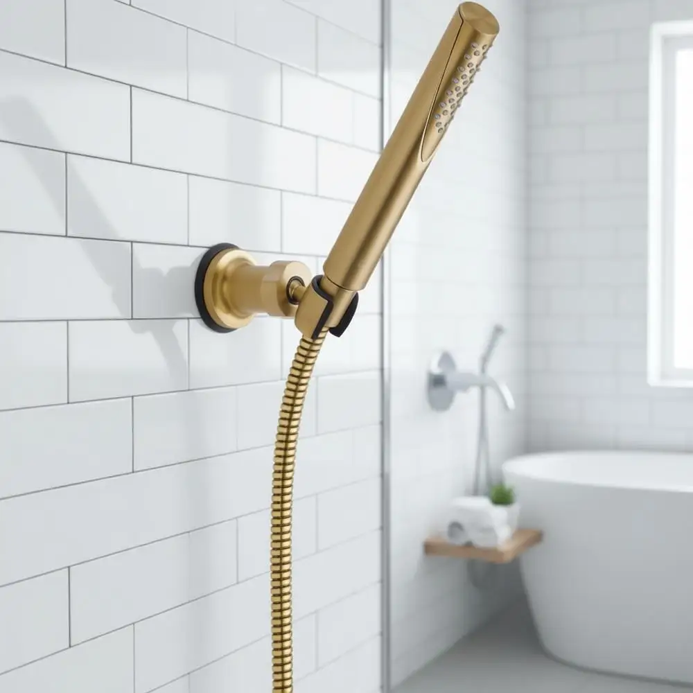 

Single Spray Wall-Mount Handheld Shower with Hose, Gold, Champagne Bronze Finish, Model 55085-CZ