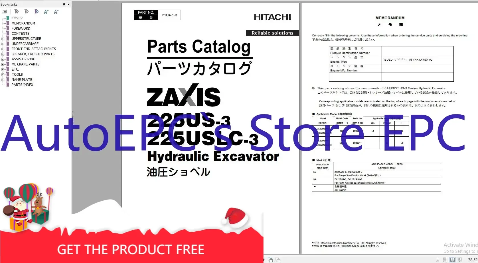 

Экскаватор AutoEPC Hitachi серии ZX ZX8U-ZX890, каталог всех моделей, 2024, PDF