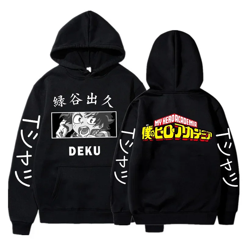 Japanese Anime My Hero Academia Graphic Hoodies Cartoon Boku No Hero Academia Gothic Y2k Streetwear Korean Style Sweatshirts