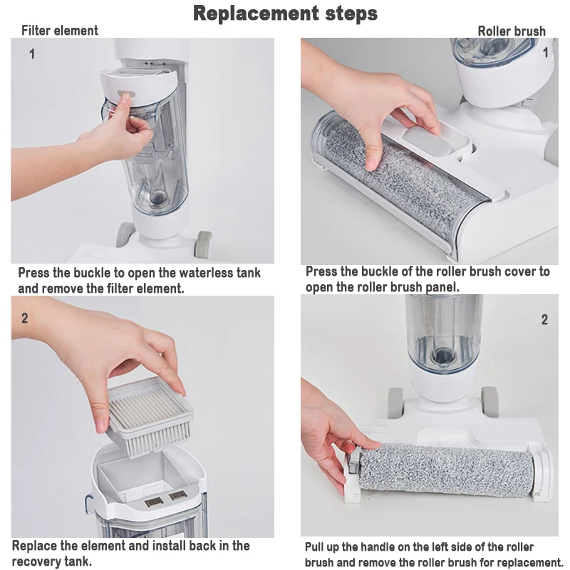 Chổi Quét Chính Bộ Lọc Có Thể Giặt Được Thay Thế Cho Xiaomi Truclean W10 Cực Khô Ướt Hút Chân Không B305GL MJGWXDJ Phụ Kiện