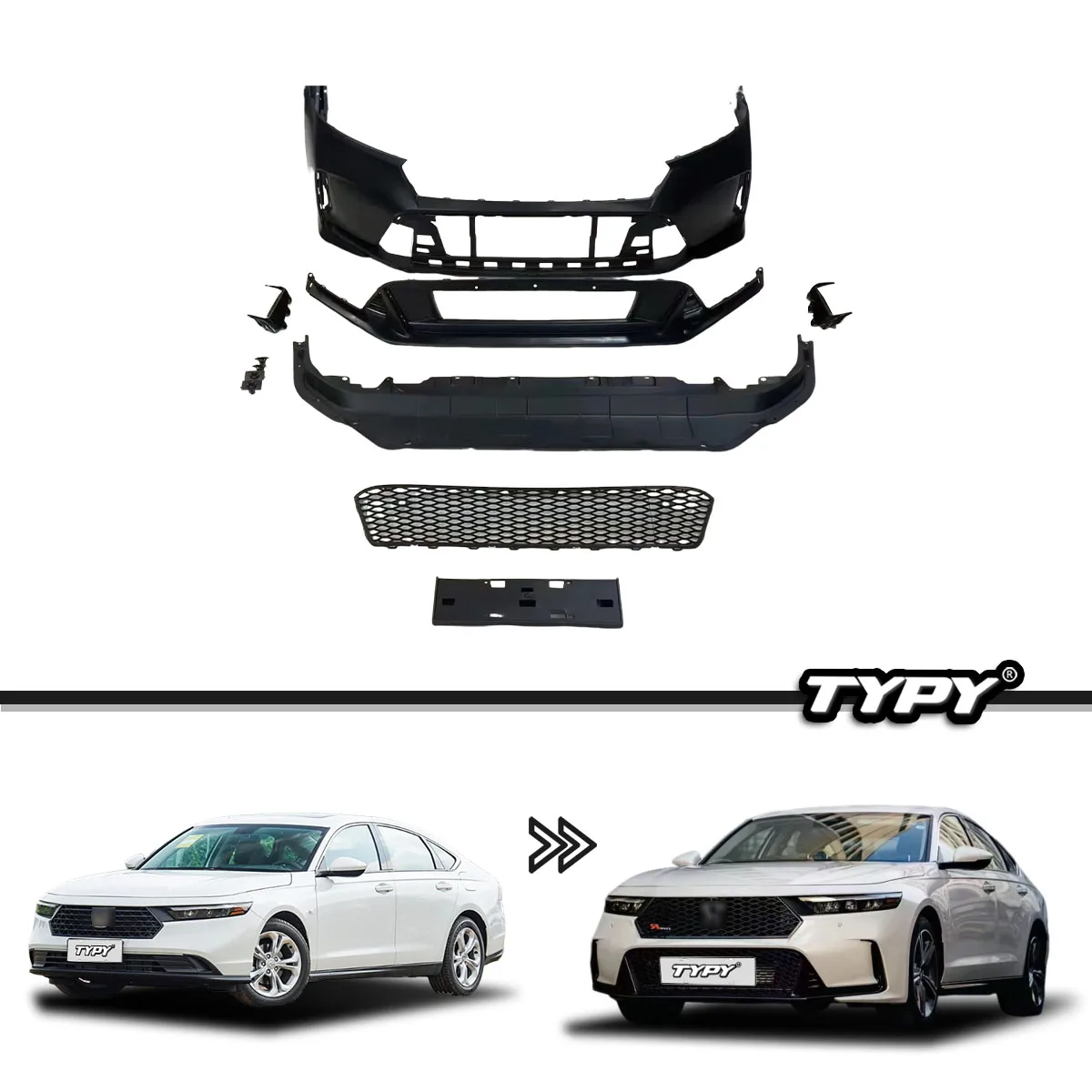 

TYPY Suitable for Honda 11th Generation Accord TR Front Bumper Retrofit Upgrade 2023-2024 Accord Front and Rear Bumper Kit