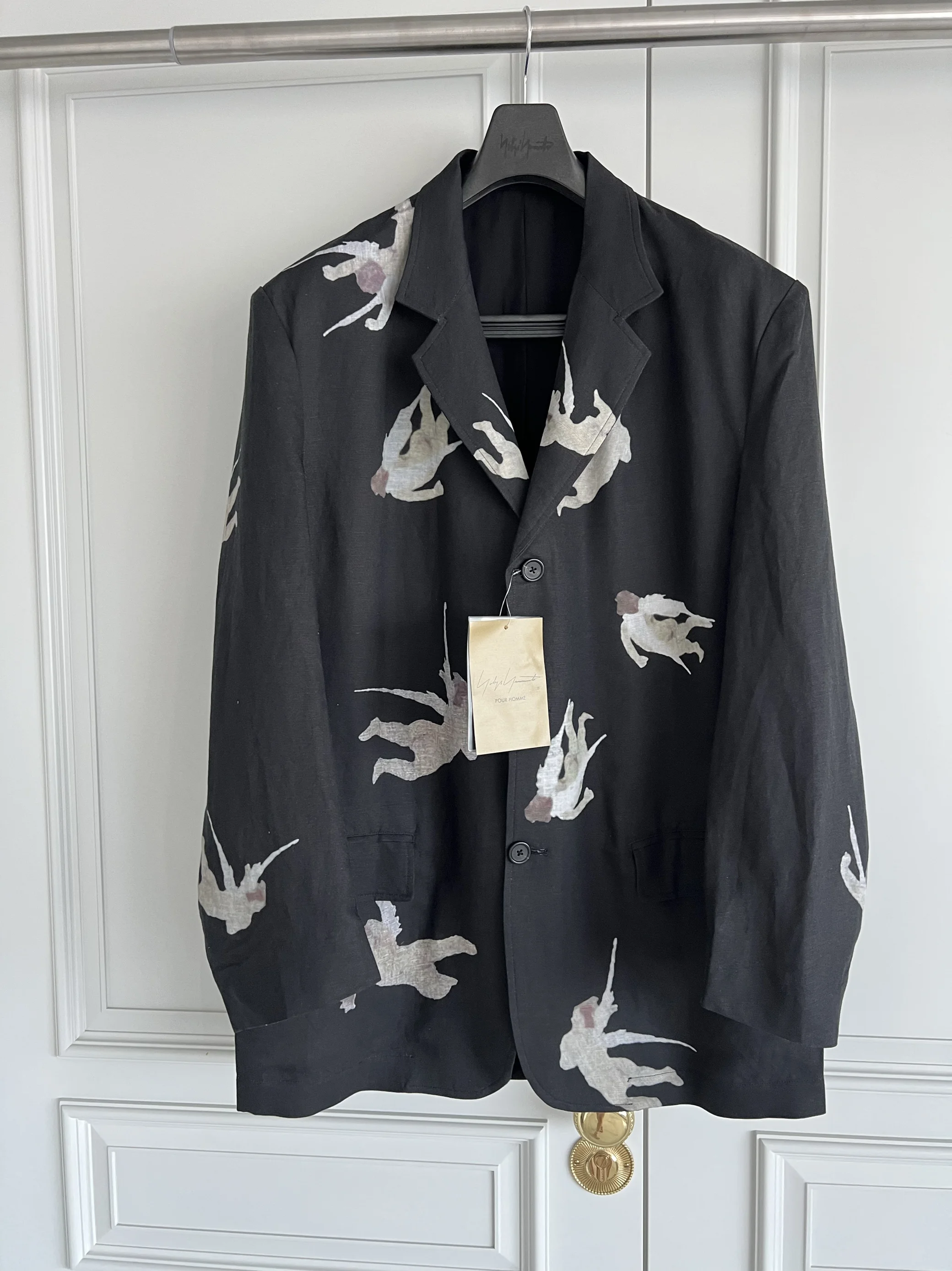 FANTASTIC Original design Linen printed Cupid Angel Casual coat suit jackets loose and oversized party blazers tops