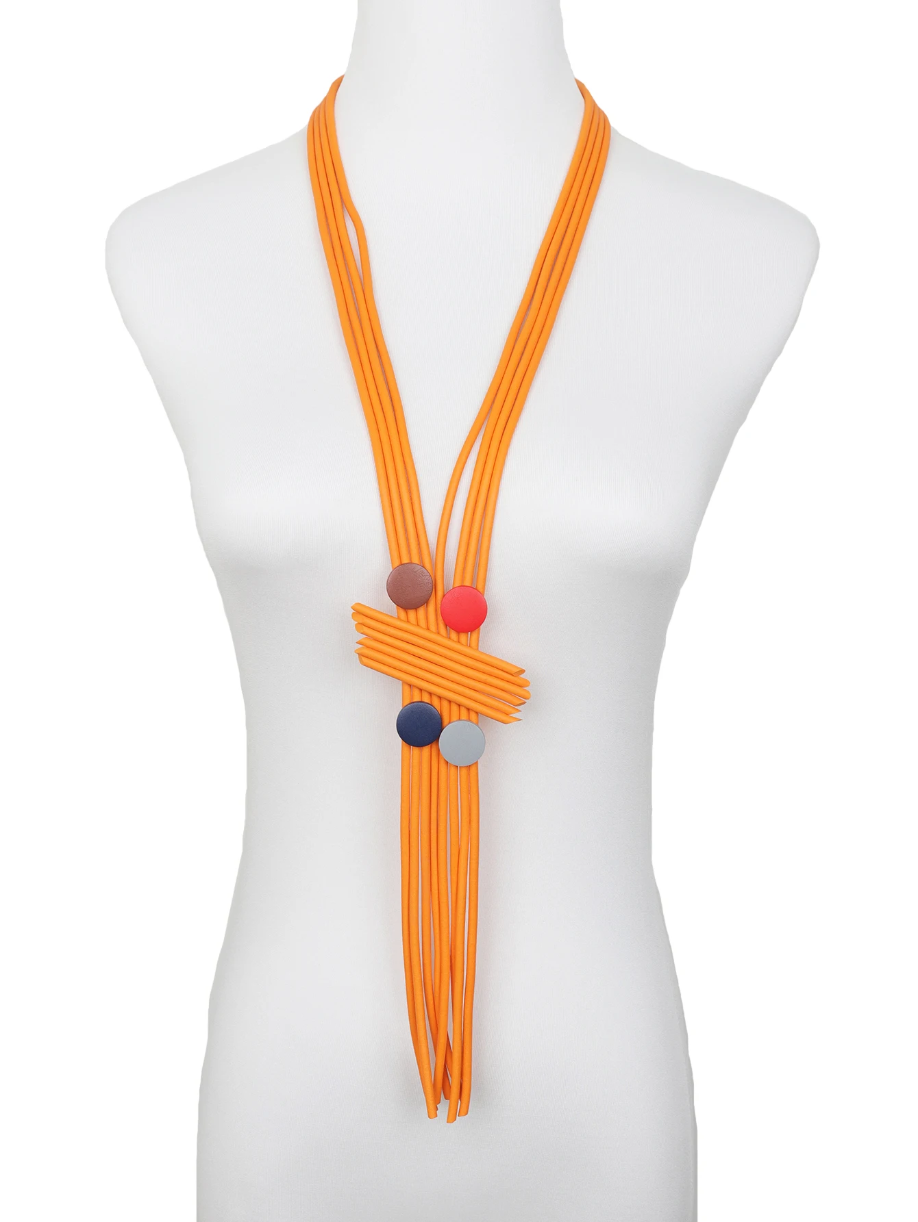 UKEBAY Neue Lange Quasten-Halsketten für Damen, Designer Handgefertigte Luxus-Anhänger-Halskette, Gummi-Schmuck, Holz-Accessoires Halsketten – Detail 11