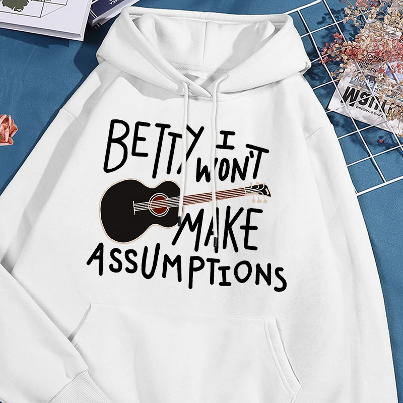 Guitar I Won'T Make Assumptions Print Men Hoodie Fashion Loose Hoody Loose Casual Sweatshirt Autumn Fleece S-Xxl Male Clothing