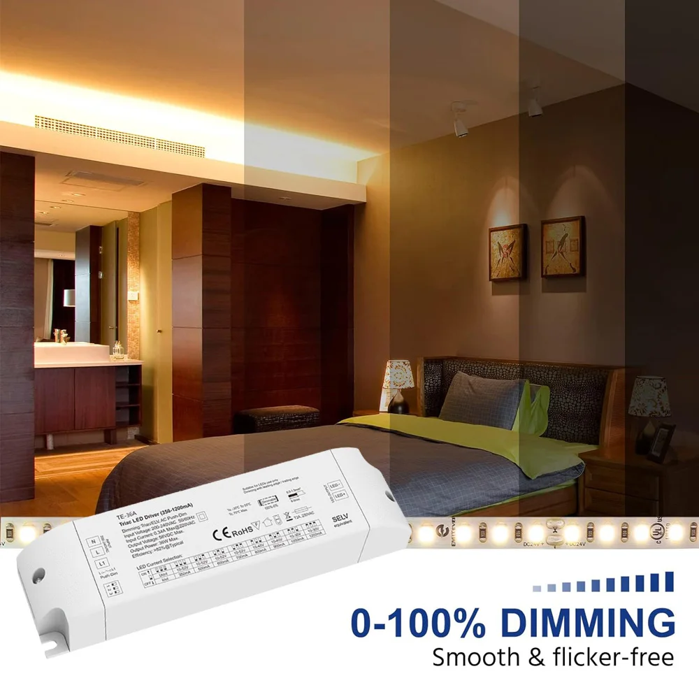 CENFAYA 36W Triac Constant Current LED Driver With Push Dimming Function Dimmable LED Power PWM Digital Dimming 1CH AC 220V 230V