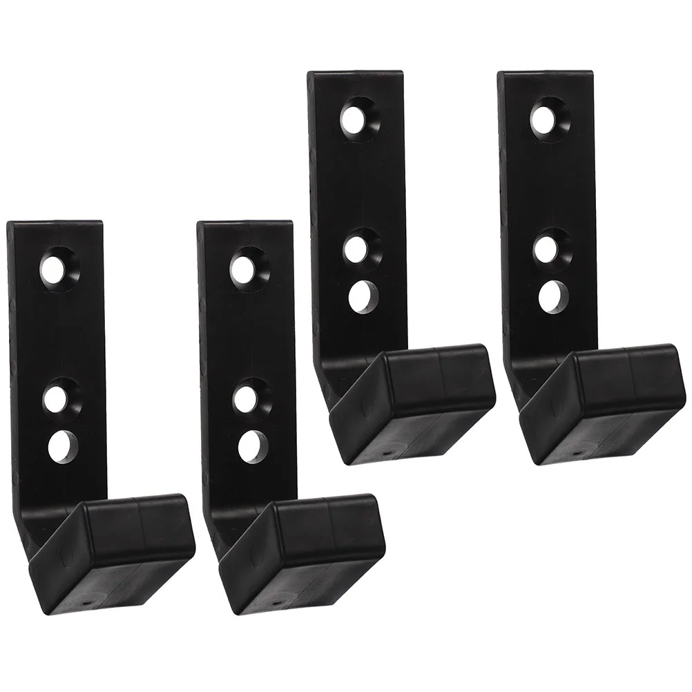 4 Pcs Bar Barbell Stand Clothes Rack Heavy Duty Weight Holder Wall Mount Hooks Black Home Gym Accessories Fitness