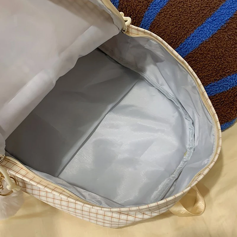 HAEX Harajuku Casual Backpacks Women 2025 Plaid Large Capacity for Short Trip Mochilas Para Mujer Students Commute Bag Female