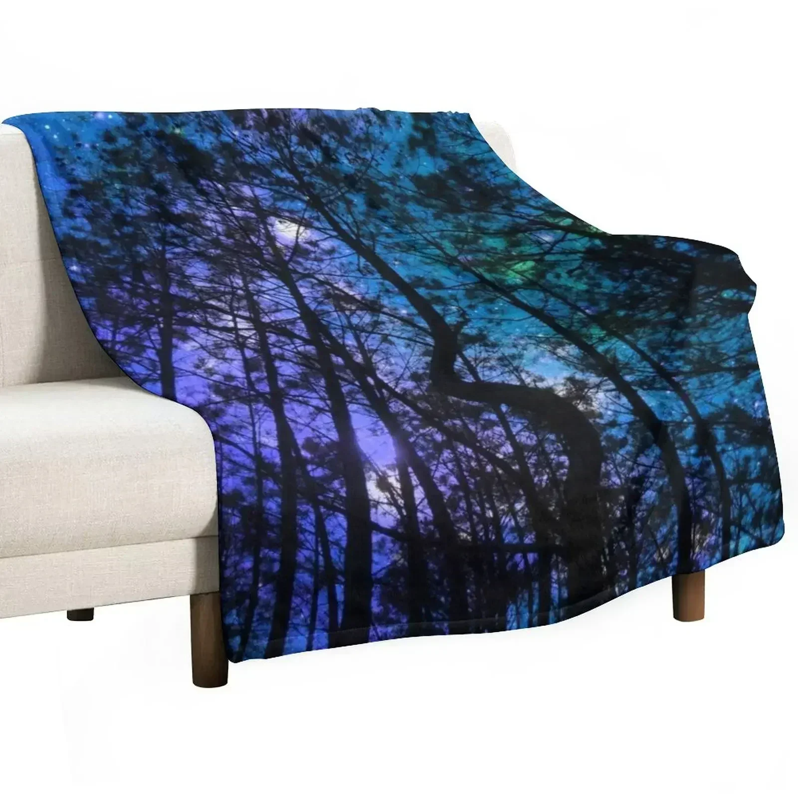 

Teal Blue Purple Twisted Forest Throw Blanket Winter beds For Baby halloween Blankets