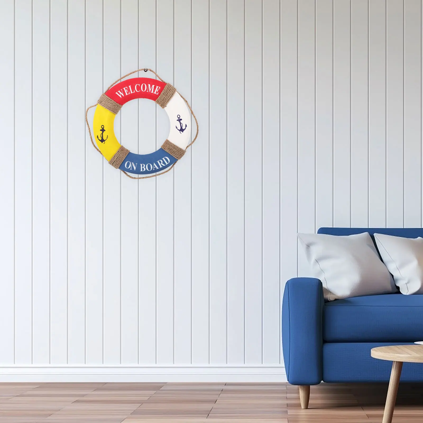 

1pc 40Cm Lifebuoy Decoration Mediterranean Style Hanging Ornament For Cafe Restaurant Bar Shop Door Wall Window Home Decor