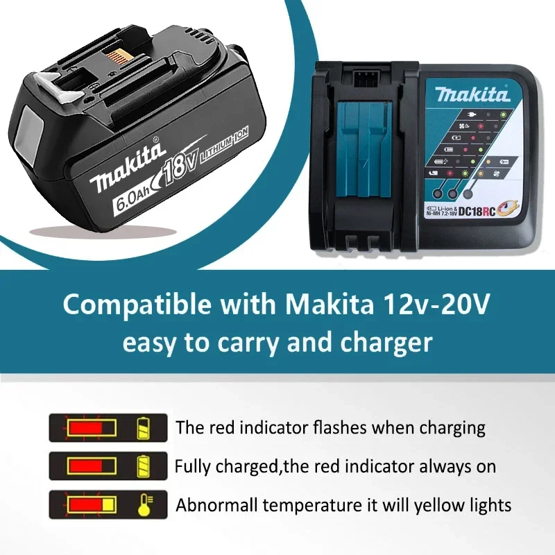 Makita Original DC18RC Li-ion Battery Charger With LED Display 14.4V 18V Bl1830 Bl1430 Dc18Ra Electric Power DC18Rct 3A Charging