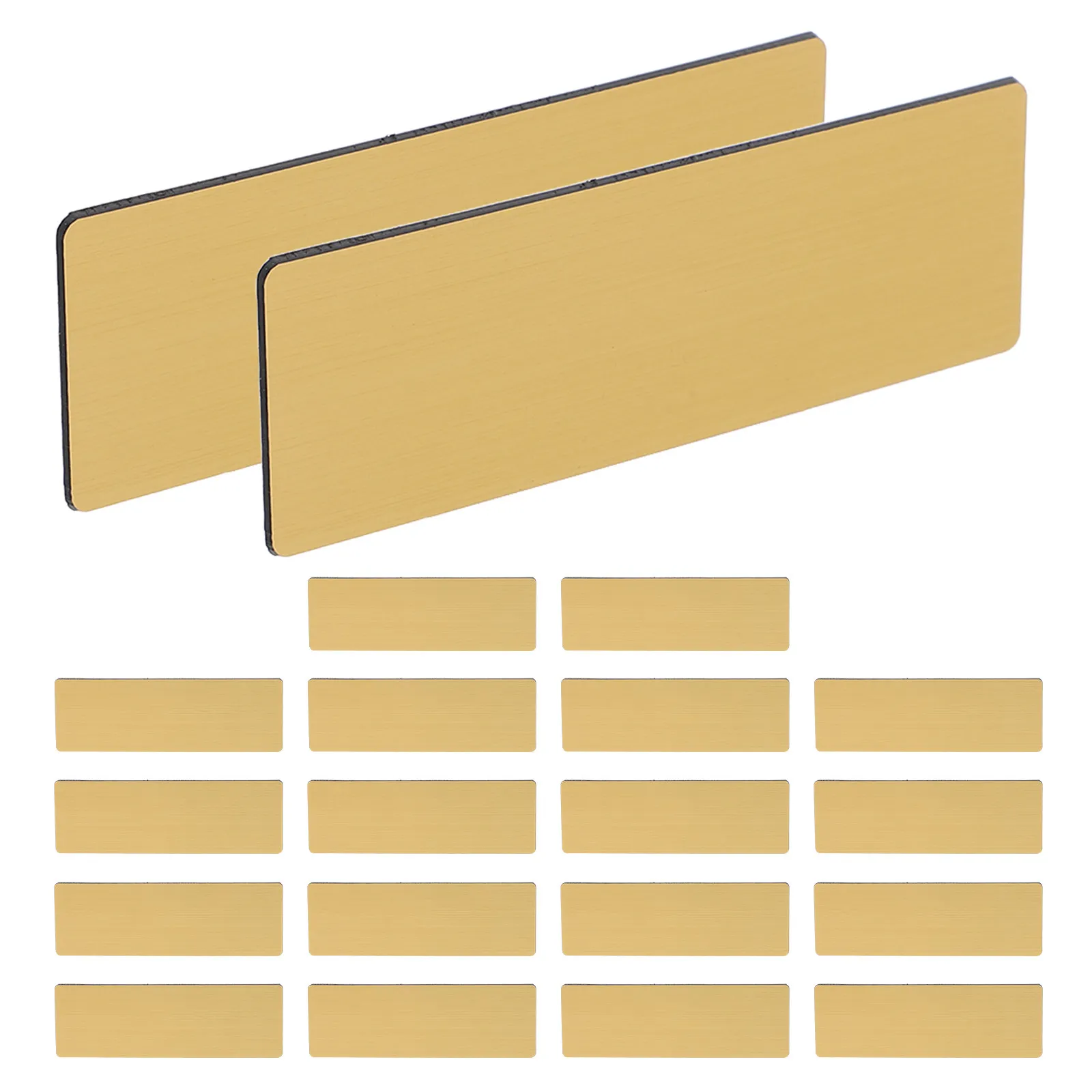 20Pcs Name Tag Badge Blanks Pin Style Professional Office Employee Identification Writable Plastic Name Tags for Work Meetings