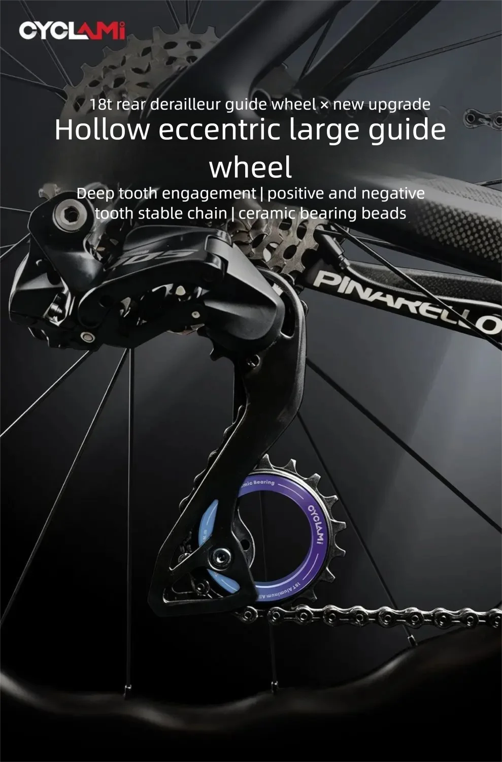 18T Hohlrad, 12-Gang-Keramiklager, hinteres Schaltwerk-Rad für Shimano R9200 R9250 R8100 R7000 Rennrad – Detail 2
