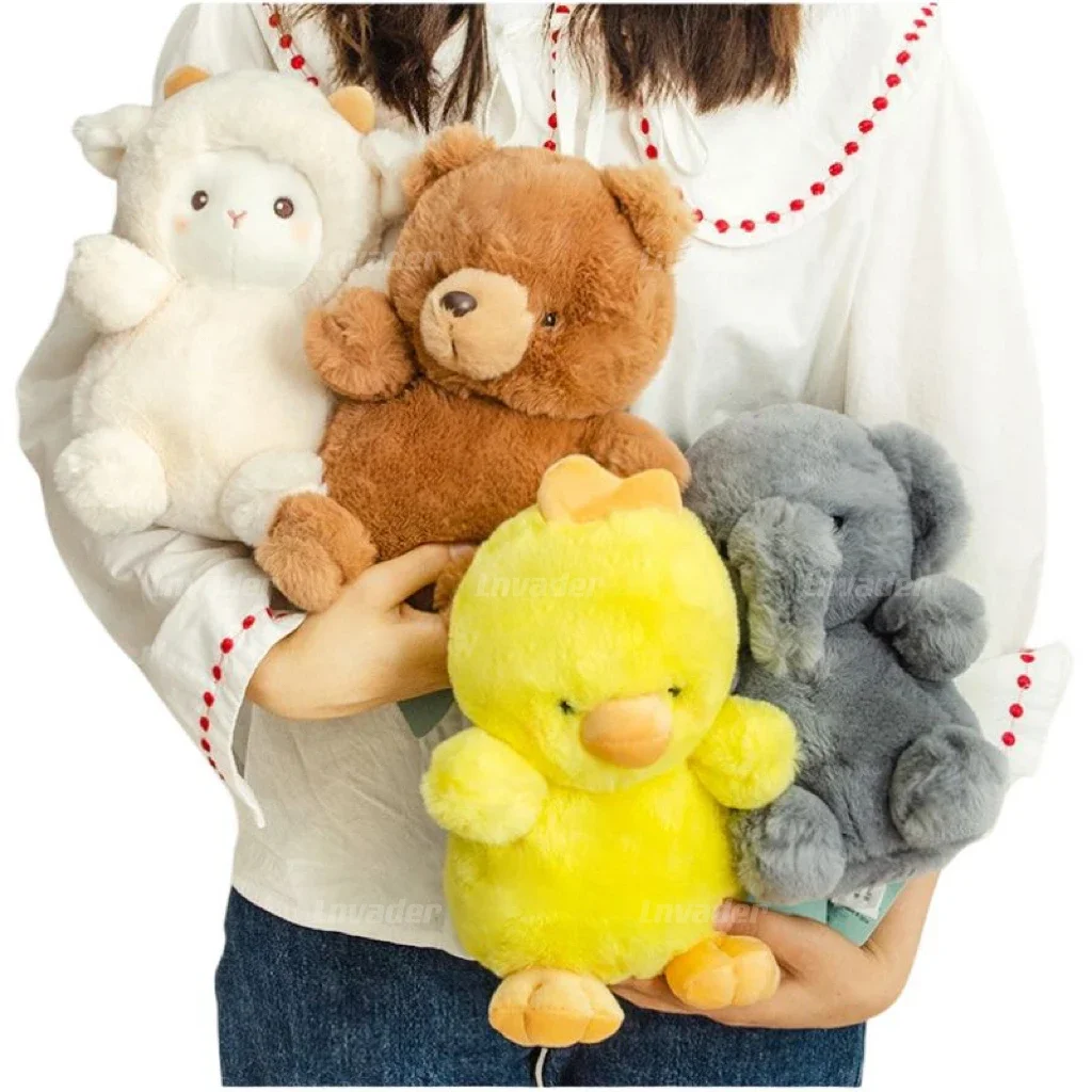 

23cm Soft Elephant Lamb Cuddly Plushies Doll Stuffed Animals Long Plush Brown Bear Chick Baby Appease Doll Toy Gift For Boy Girl