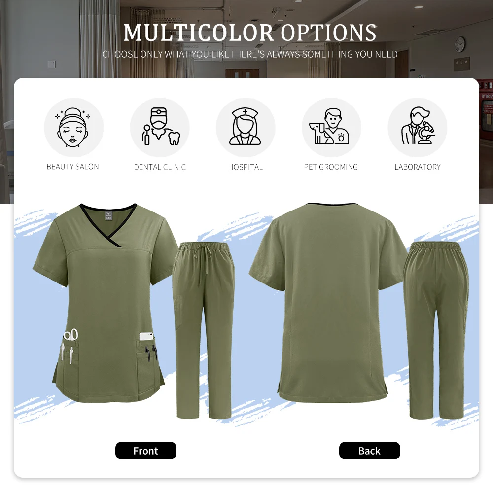 Sala de operação médico esfrega conjunto spa roupas de trabalho pet grooming enfermeira uniformes de trabalho clínica dentária uniformes cirúrgicos médicos