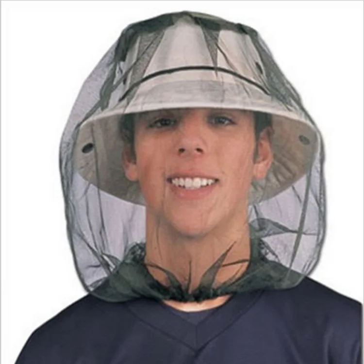Mosquito Head Net Face Shield Outdoor Camping Hiking Insect Bug Fly Protection Breathable Mesh Hat Cover Lightweight Portable