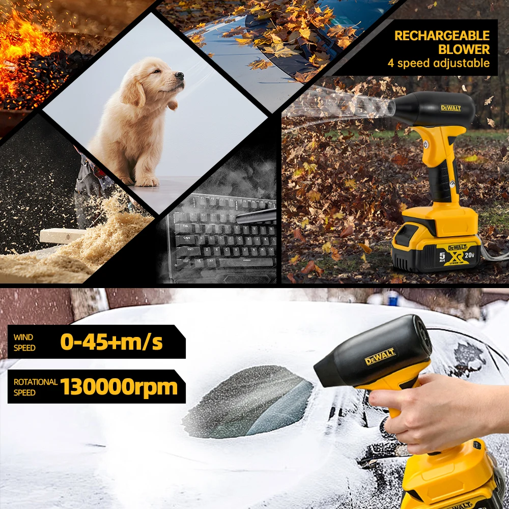 Dewalt Tools Turbofan High Power Jet Fan Brushless Motor Variable Speed Dust Blower Cleaning Tool Air Duster Air Blower Handheld