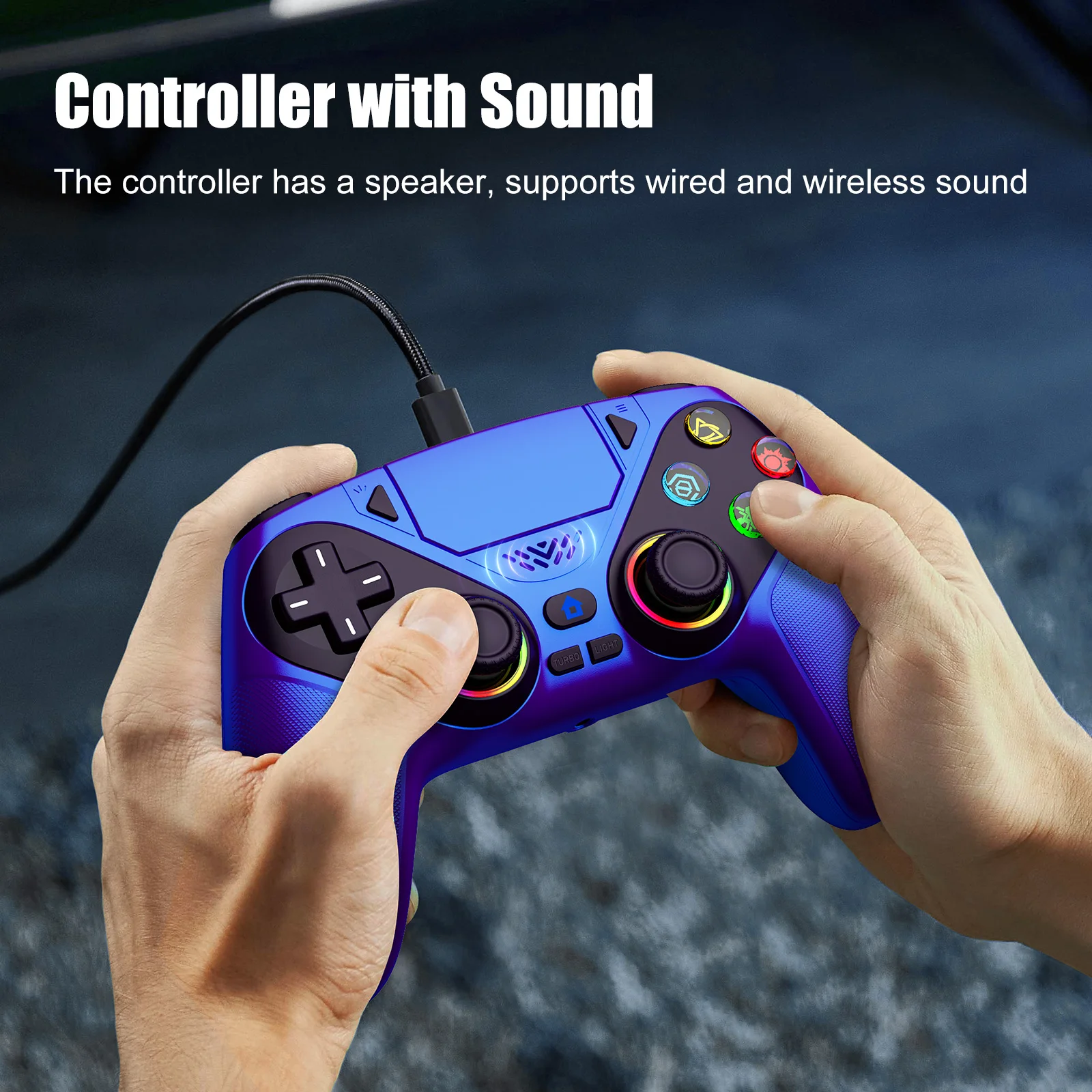 Controller für PS5/PlayStation 5 Pro/Slim/PC, kabellose Gamepads, RGB-Hall-Effekt, kein Drift, Spiel-Joystick mit Dual-Vibration, Marco/Turbo-Funktion – Detail 22