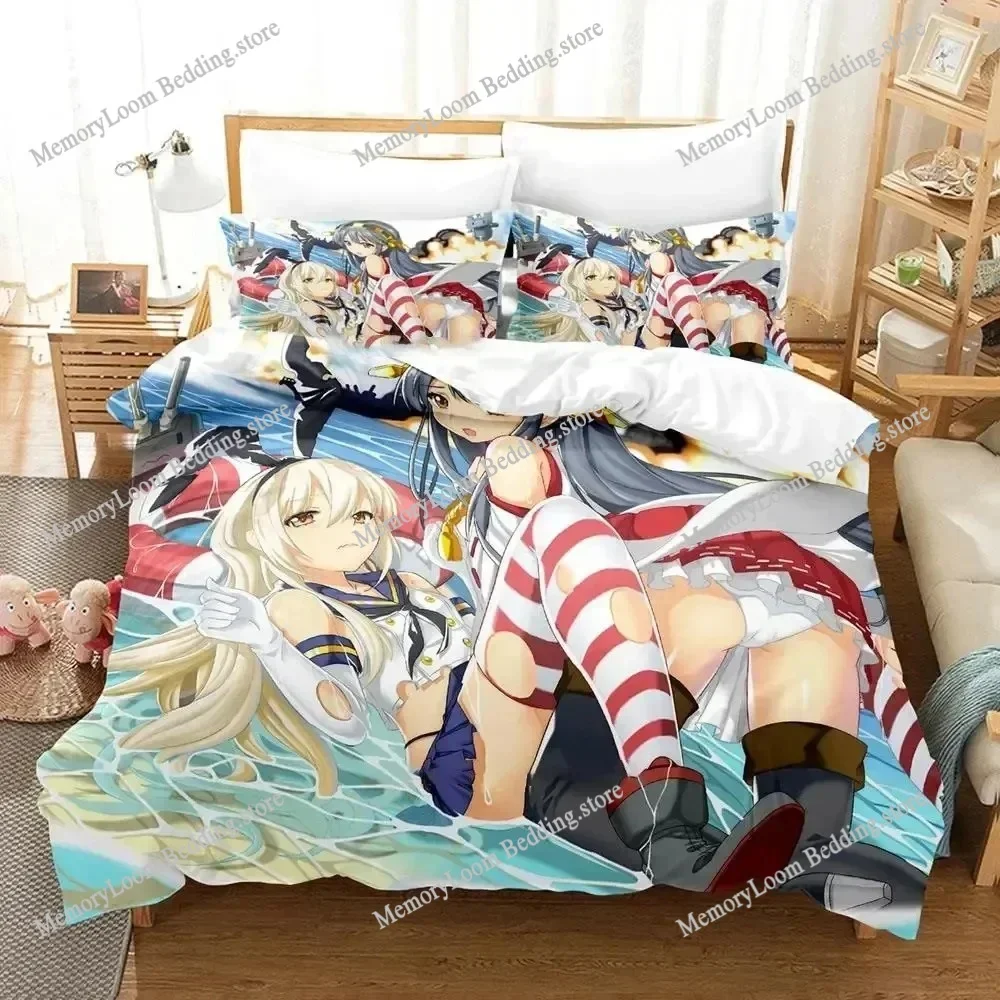Anime Kantai Collection Bedding Set Boys Girls Twin Queen Size Duvet Cover Pillowcase Bed Kids Adult Fashion Home Textileextile