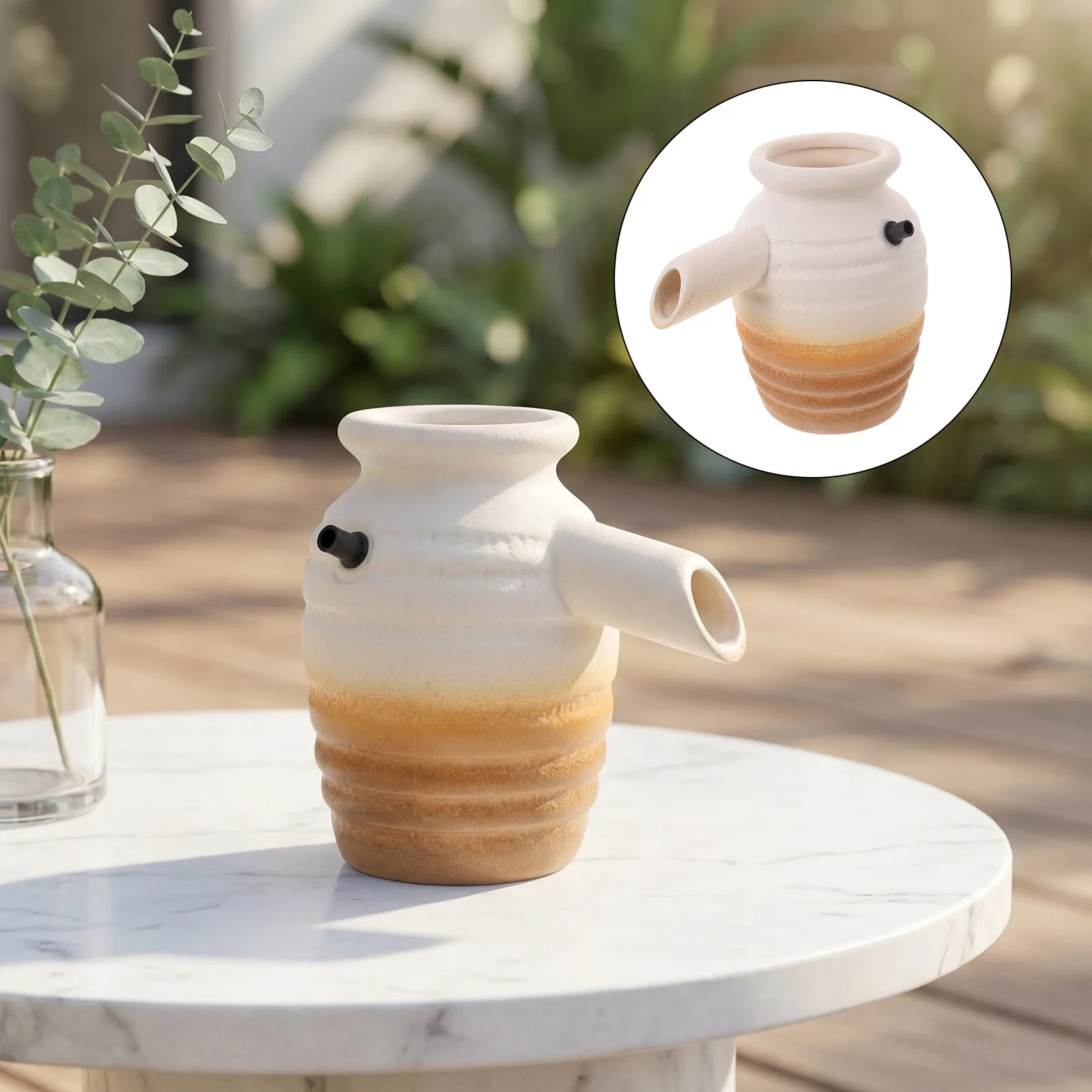 Ceramic Jar Fountain Outdoor Garden Decorative Water Feature Desktop Tabletop Indoor Waterfall Fountain Vase Aquarium Decor