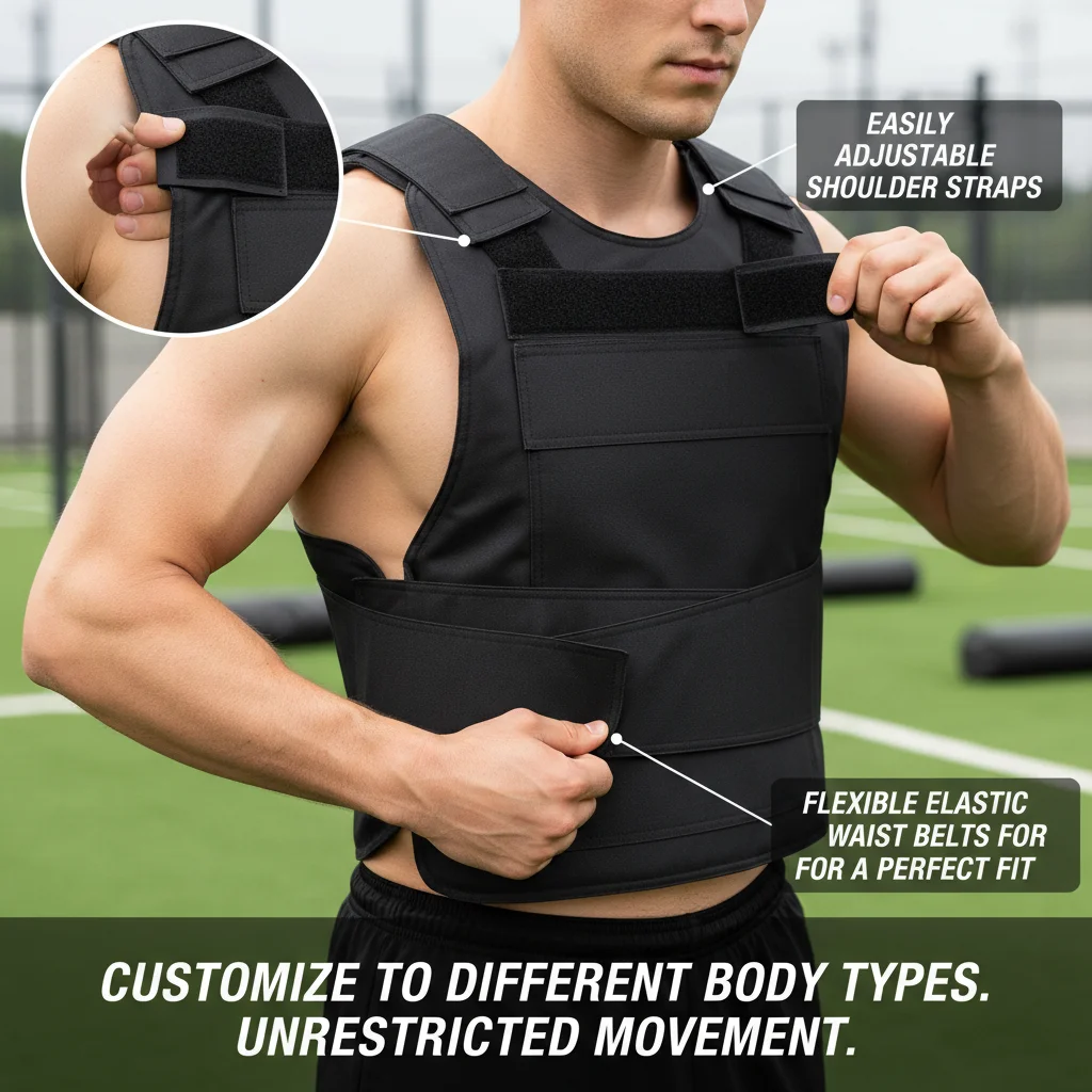 Chaleco Protector de 24 Joules, Chaleco de Seguridad Ajustable para Entrenamiento con Guantes Resistentes a Cortes y Bolsa de Almacenamiento