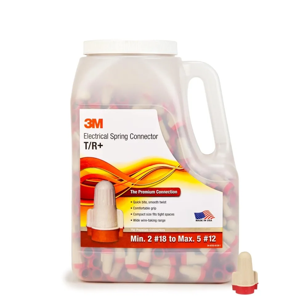 

Flexible Steel Spring Wire Connectors with Copper Core, Tan and Red Colors, Smooth and Comfortable Grip, CSA Certified