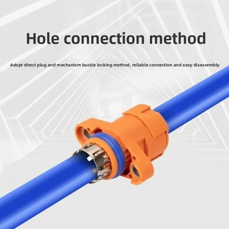 50 Square Single-Core Two-Core Three-Core High-Voltage Cable Through-Hole Connector 25 35 Square New Energy Vehicle Connector