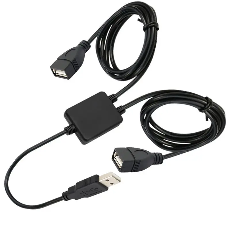 Соединительный кабель USB 2.0 A «папа» на 2*мама с чипом для синхронной передачи данных и зарядки USB 1 «папа» на 2 «мама»
