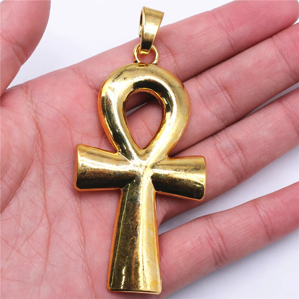 1pcs 80x42mm Large Cross Charm Pendants Ankh Cross Charm Big Ankh Cross Charm 3 Colors