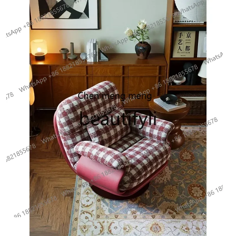 

2003French Retro Single Sofa Chair Living Room Lazy Rotatable Lounge Chair Designer Edition