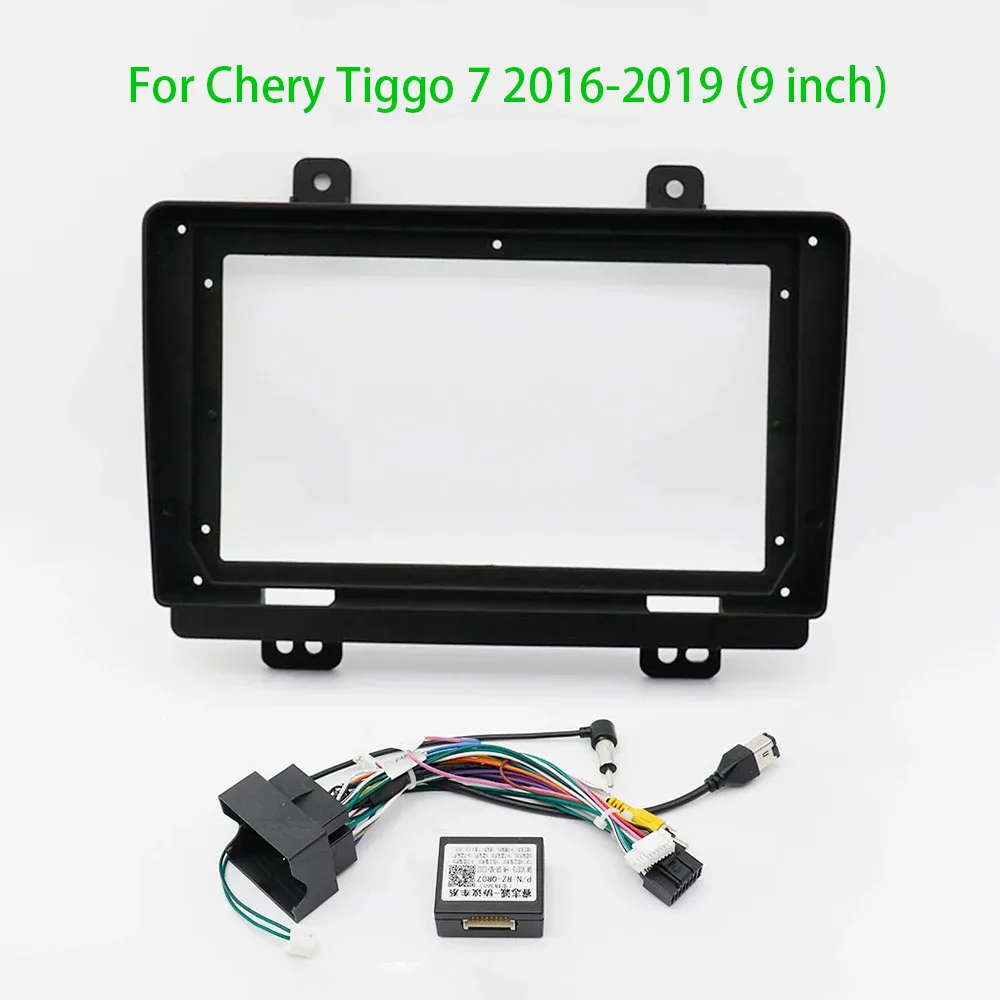 

9-дюймовый адаптер Canbus Box, декодер, автомобильный радиоприемник, DVD-плеер, рамка Fascias для Chery Tiggo 7 2016-2019, комплект панели приборной панели Android