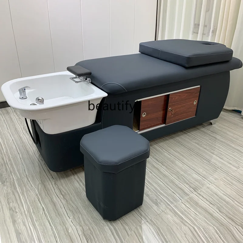 Lying Completely Shampoo Chair for Hair Salon Flushing Bed Hair Salon Ceramic Basin Massage Massage Couch