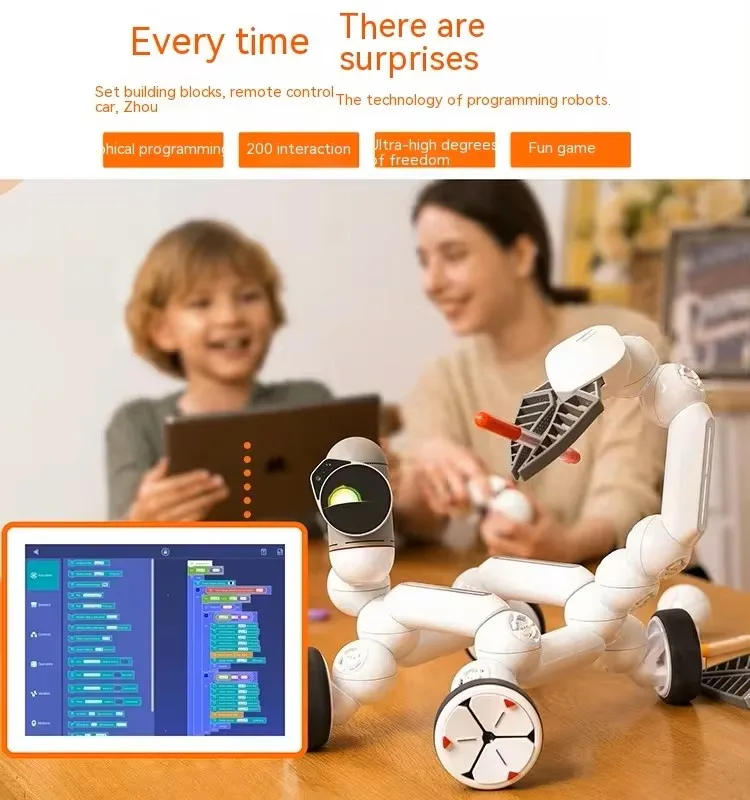 Clicbot Robot Building Block Programming Ai Smart Robots Intellectual Desktop Toy Module Robot Advanced Version Set Pet Toys