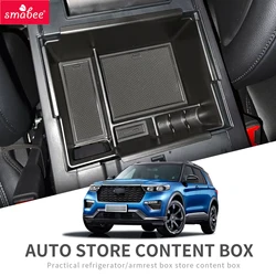 Smabee for Ford Explorer 2020 - 2022 Car Center Console Armrest Storage Box Organizers Tray Interior Accessories Black