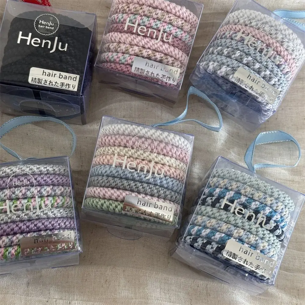 8pcs/Set Hair Tie Basic Hair Rope Set Ponytail Holder Korean Style Rubber Band Hair Accessories Cute Hair Ring