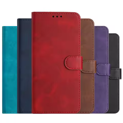 Solid Color PU Leather Cover for Samsung Galaxy A34 A33 A32 A31 A24 A23 A22 A21s A21 EU A14 Fashionable Stand Wallet Phone Cases