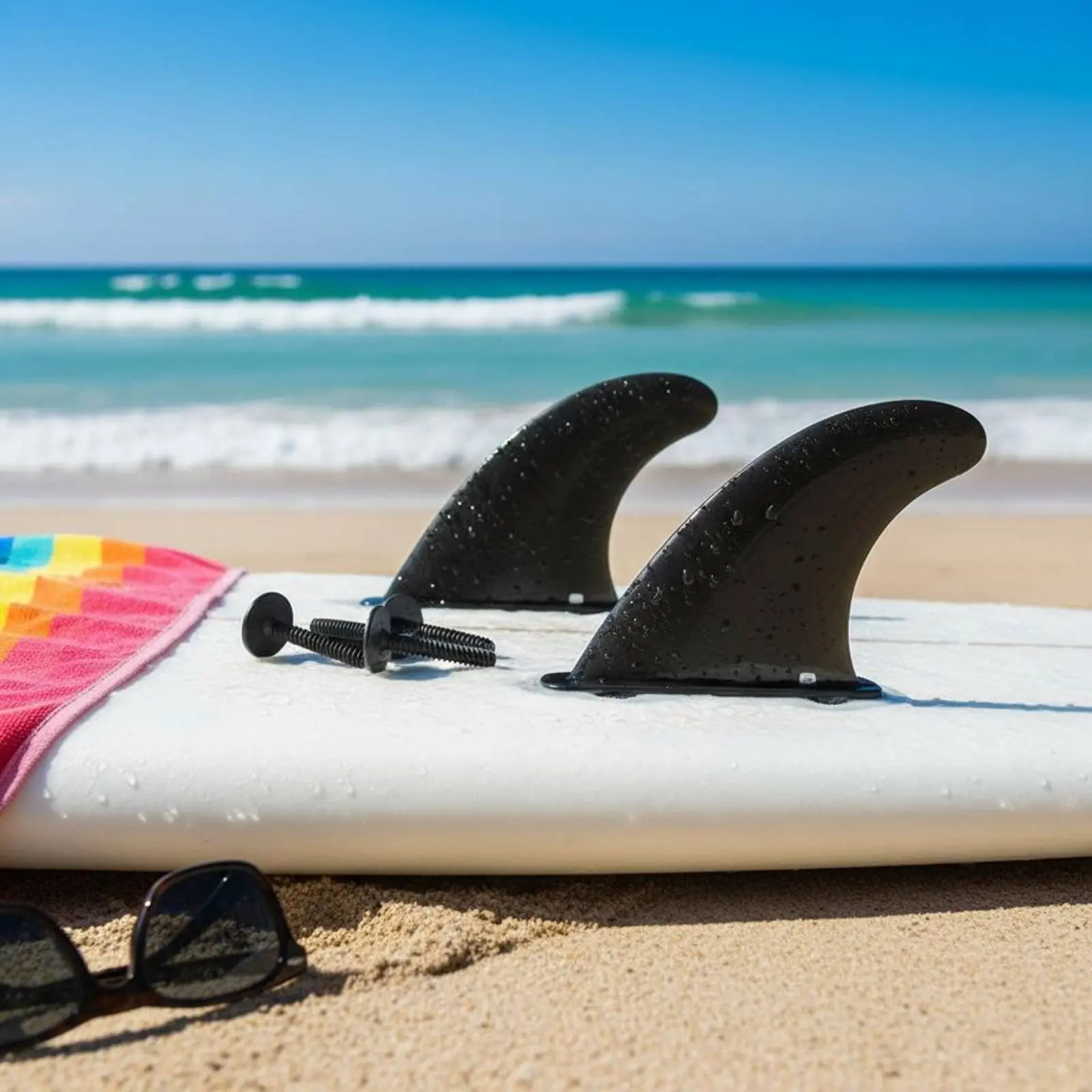

Soft Surfboard Fin Set Includes Screws Replacement Wave-Riding Fins Watersport Accessories Easy Installation for Surfers