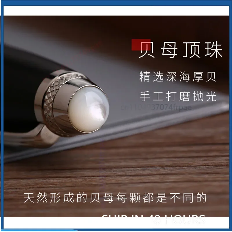 For MOONMAN M1000 Solid Wood Fountain Pen BOCK 18K Gold Plated Two Tone Nib Rivet Decor Mother Of Pearl Finial