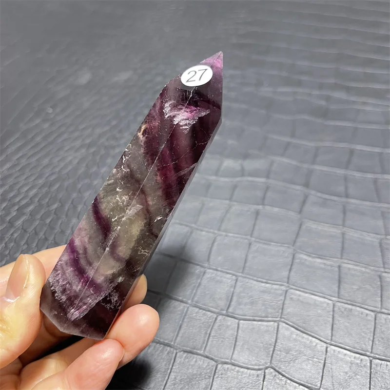 Natural Gemstone Crystal Energy Rainbow Fluorite Crystal Tower Reiki Healing Ore Obelisk Home Decor Holiday Gift