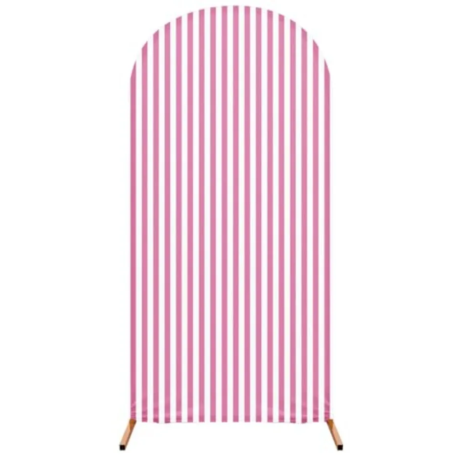 

7,2 фута розовая и белая полосатая арка из спандекса, эластичный фон-подставка для свадьбы, дня рождения, банкета, для мальчиков и девочек, церемония душа