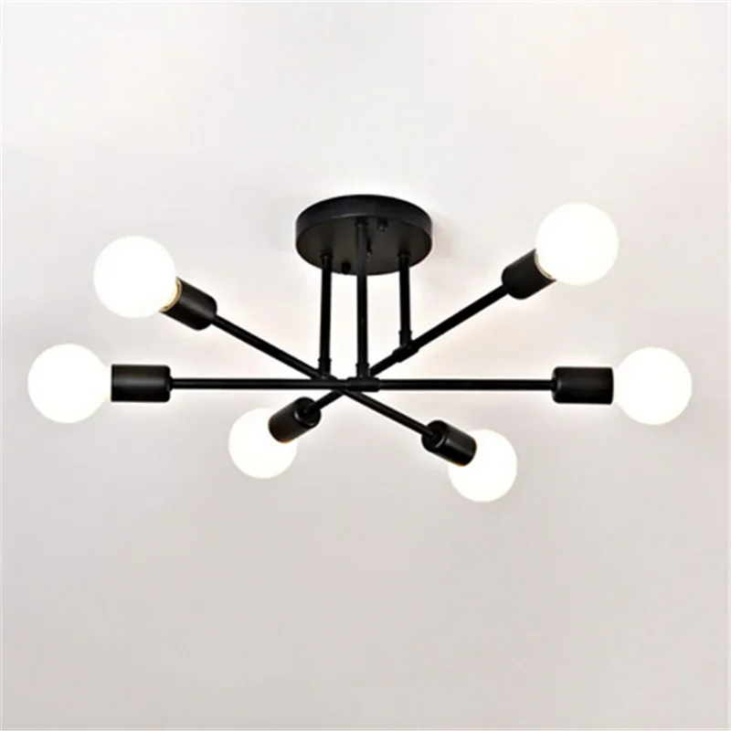 Imagem -03 - Lâmpada do Teto Nórdico Semi-encaixada Candelabro Moderno Lâmpadas Sputnik Iluminação Antiga Escovada do Ouro Decoração Home Luzes