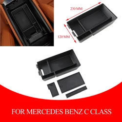 For Mercedes Benz C Class W206 C200 C220 220d 2022 - 2024 Armrest Storage Box Center  Console Flocking Organizer accessories