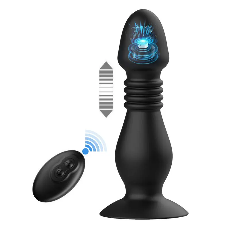 Adult sex products, 10 frequency remote control, telescopic vibration, vestibular suction cup, anal plug massage device, male