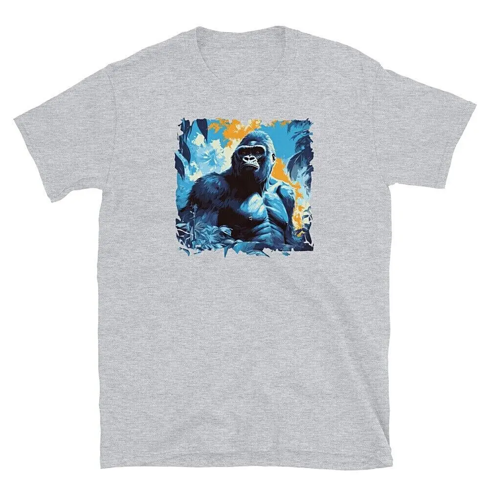 Gorilla Silverback T-shirt Jungle King Graphic Tee Silver Back