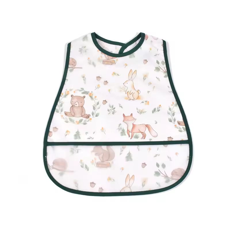 2023New Cartoon Pattern EVA Waterproof Pocket Lunch Feeding Bibs Adjustable Baby Bibs Cute Children Baby Apron Kids Burp Cloths - Image 13