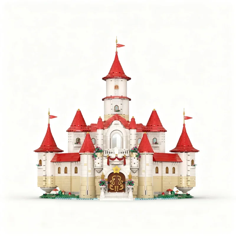 

NEW 4454PCS Game Movie Maried Series MOC Princess Peachs Mushroom Castle Model DIY Display Assembly Building Blocks Gift Decor