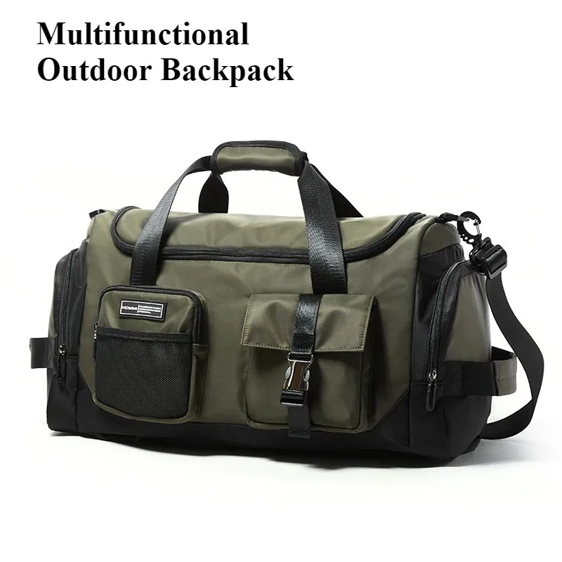

Large Gym Bag - Waterproof Training Duffel with Wet/Dry Separation, Men's Travel Backpack & Carry Bag for Hiking back pack